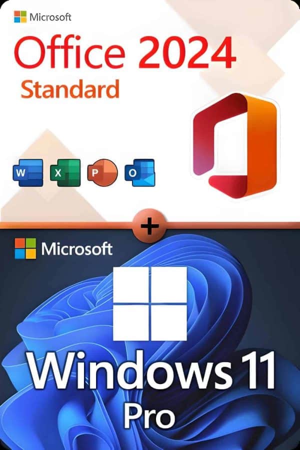 Microsoft Office 2024 Standard + Windows 11 Professional licentie voor 3 apparaten