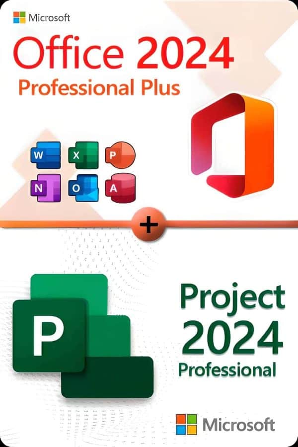 Microsoft Office 2024 Professional Plus + Microsoft Project 2024 Professional licentie voor 3 apparaten