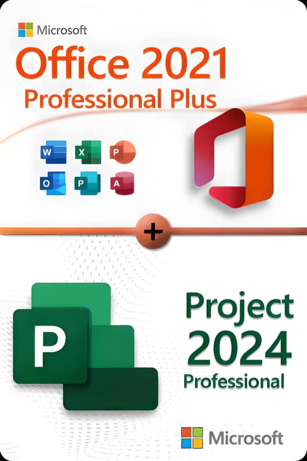 Microsoft Office 2021 Professional Plus + Microsoft Project 2024 Professional Lizenz für 3 PC