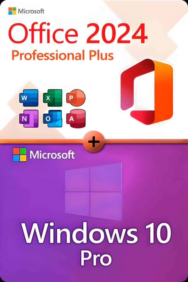 Microsoft Office 2024 Professional Plus + Windows 10 Professional licentie voor 3 apparaten