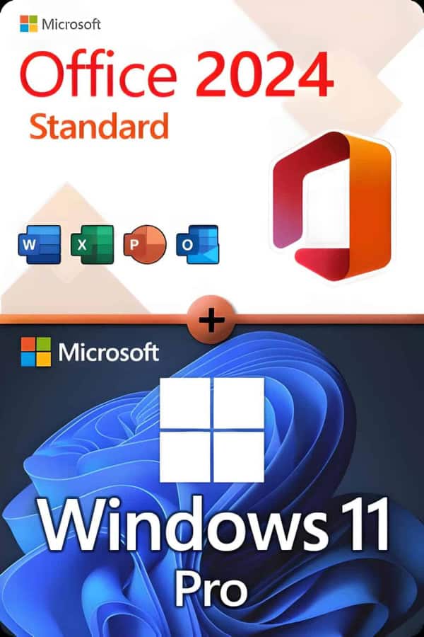 Microsoft Office 2024 Standard + Windows 11 Professional licentie voor 3 apparaten