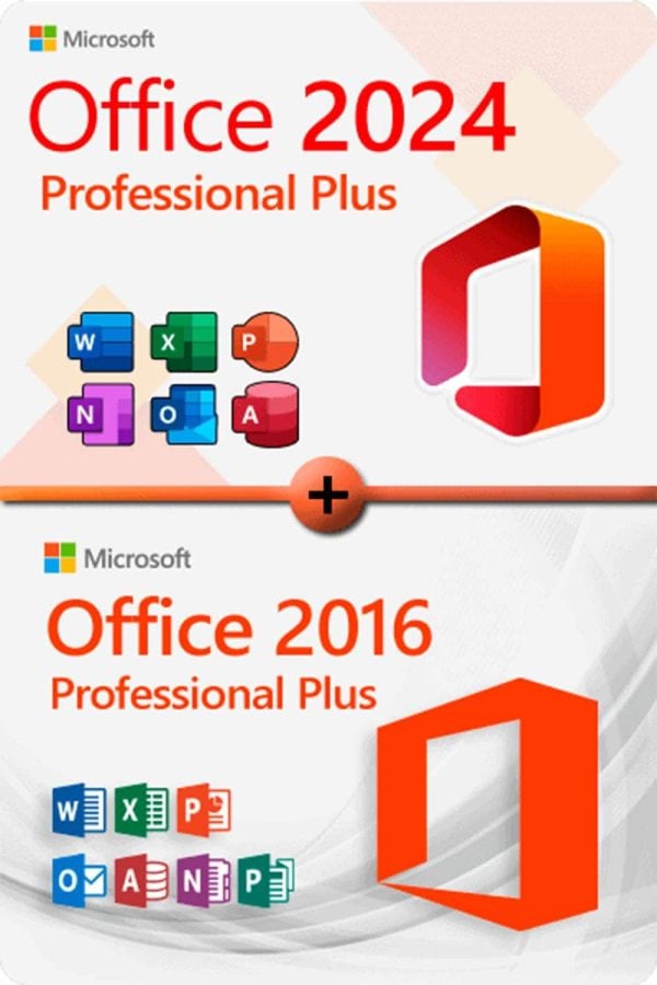 Microsoft Office 2024 Professional Plus + Office 2016 Professional Plus licentie voor 3 apparaten