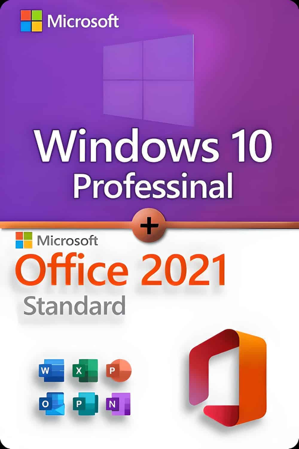 Microsoft Windows 10 Professional + Microsoft Office 2021 Standard Premium-licentie voor 3 apparaten