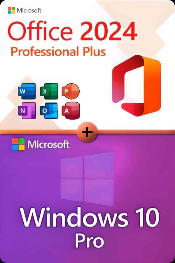 Microsoft Office 2024 Professional Plus + Windows 10 Professional licentie voor 3 apparaten