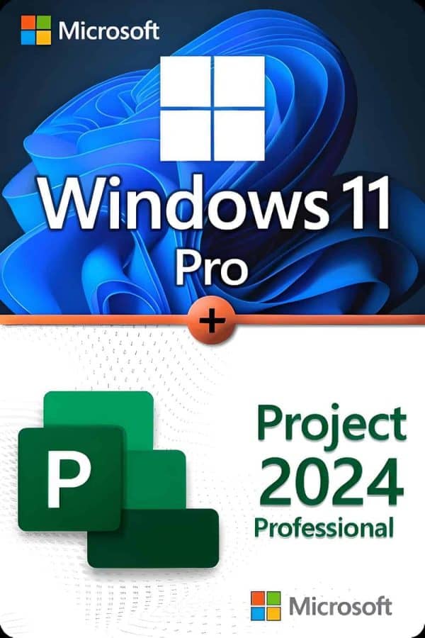 Microsoft Windows 11 Professional + Microsoft Project 2024 Professional Lizenz licentie voor 3 apparaten